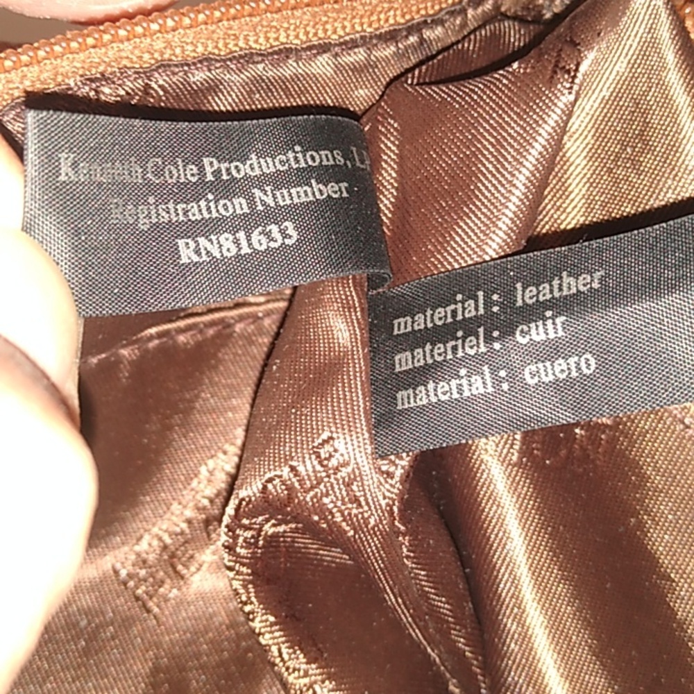 Kenneth Cole Reaction Leather Tan Shoulder Hobo - Picture 8 of 11